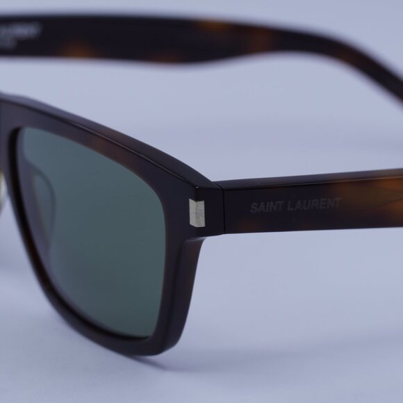 Saint Laurent SL274 003 Sunglasses Havana Rectangle Frame, Green Lenses - Picture 6 of 10